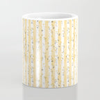 Buttercup Yellow Flower Blossoms on Butter Yellow Streaky Stripes Coffee Mug Gallery Image 4