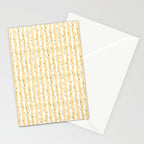 Buttercup Yellow Flower Blossoms on Butter Yellow Streaky Stripes Stationery Card Gallery Image 2
