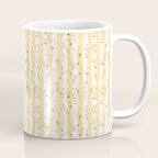 Buttercup Yellow Flower Blossoms on Butter Yellow Streaky Stripes Coffee Mug Gallery Image 1
