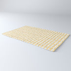 Buttercup Yellow Flower Blossoms on Butter Yellow Streaky Stripes Rug Gallery Image 3