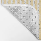 Buttercup Yellow Flower Blossoms on Butter Yellow Streaky Stripes Bath Mat Gallery Image 2