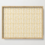Buttercup Yellow Flower Blossoms on Butter Yellow Streaky Stripes Serving Tray Gallery Image 1