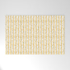 Buttercup Yellow Flower Blossoms on Butter Yellow Streaky Stripes Welcome Mat Gallery Image 1