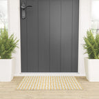 Buttercup Yellow Flower Blossoms on Butter Yellow Streaky Stripes Welcome Mat Gallery Image 3