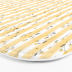 Buttercup Yellow Flower Blossoms on Butter Yellow Streaky Stripes Bath Mat Gallery Image 3