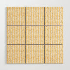 Buttercup Yellow Flower Blossoms on Butter Yellow Streaky Stripes Wood Wall Art Gallery Image 1