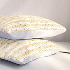 Buttercup Yellow Flower Blossoms on Butter Yellow Streaky Stripes Pillow Sham Gallery Image 3