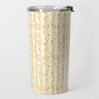 Buttercup Yellow Flower Blossoms on Butter Yellow Streaky Stripes Travel Mug Gallery Image 2