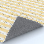 Buttercup Yellow Flower Blossoms on Butter Yellow Streaky Stripes Rug Gallery Image 4