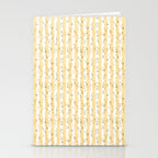 Buttercup Yellow Flower Blossoms on Butter Yellow Streaky Stripes Stationery Card Gallery Image 2