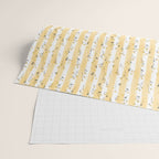 Buttercup Yellow Flower Blossoms on Butter Yellow Streaky Stripes Wrapping Paper Gallery Image 2