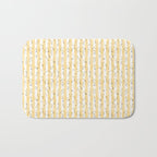 Buttercup Yellow Flower Blossoms on Butter Yellow Streaky Stripes Bath Mat Gallery Image 1