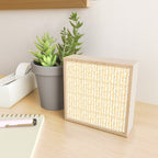 Buttercup Yellow Flower Blossoms on Butter Yellow Streaky Stripes Mini Art Print Gallery Image 2