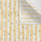 Buttercup Yellow Flower Blossoms on Butter Yellow Streaky Stripes Wall Tapestry Gallery Image 3