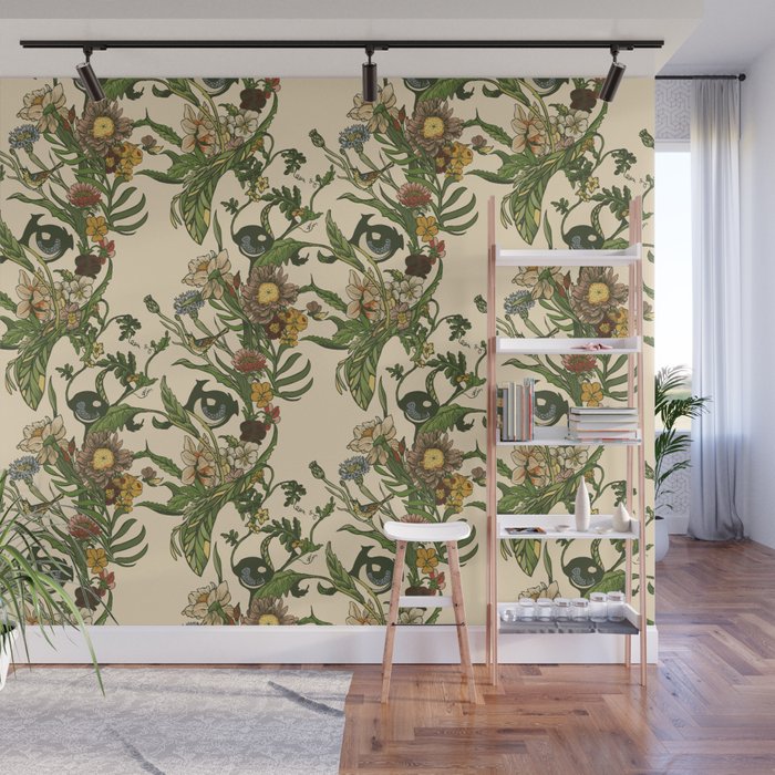 Botanical Pug Wall Mural Gallery Image 1
