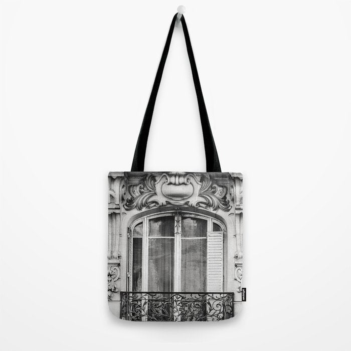 Paris Chic - Black and White Photography Tote Bag Gallery Image 2