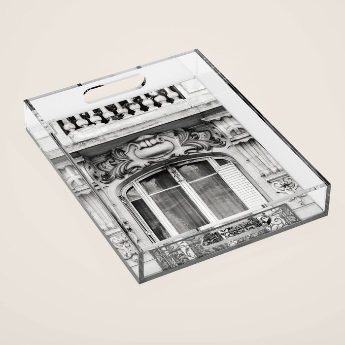 Paris Chic - Black and White Photography Acrylic Tray Gallery Image 1