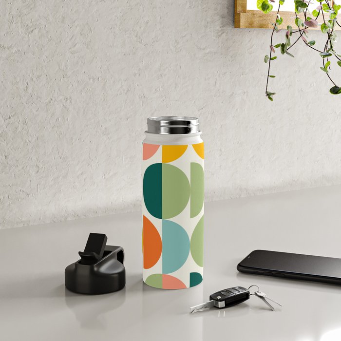 Mid Century Modern Geometry 4 Water Bottle Gallery Image 4