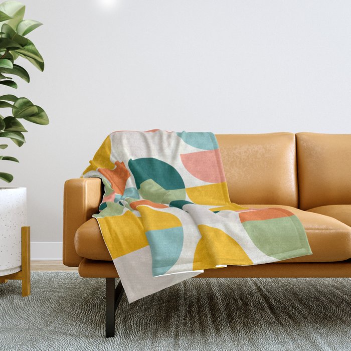 Mid Century Modern Geometry 4 Throw Blanket Gallery Image 1