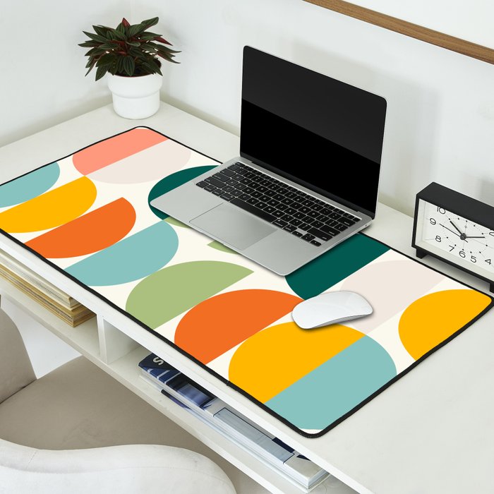 Mid Century Modern Geometry 4 Desk Mat Gallery Image 2