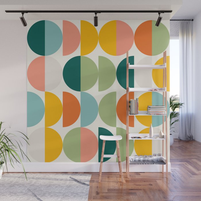 Mid Century Modern Geometry 4 Wall Mural Gallery Image 1