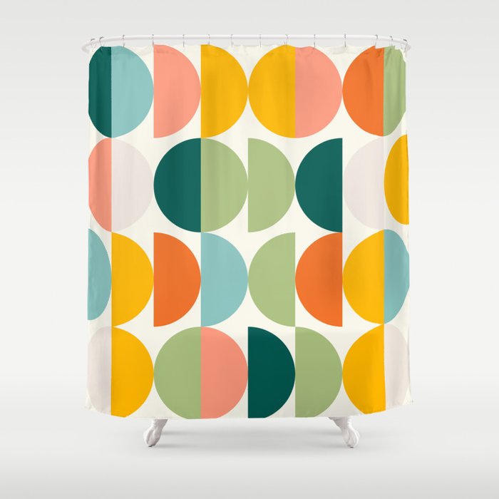 Mid Century Modern Geometry 4 Shower Curtain Gallery Image 1