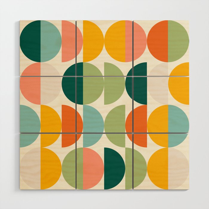 Mid Century Modern Geometry 4 Wood Wall Art Gallery Image 1