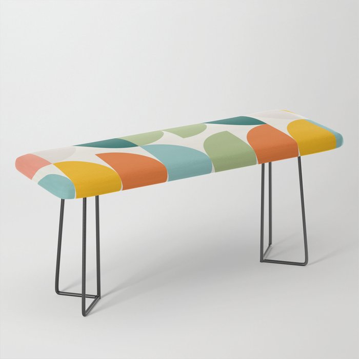 Mid Century Modern Geometry 4 Bench Gallery Image 1