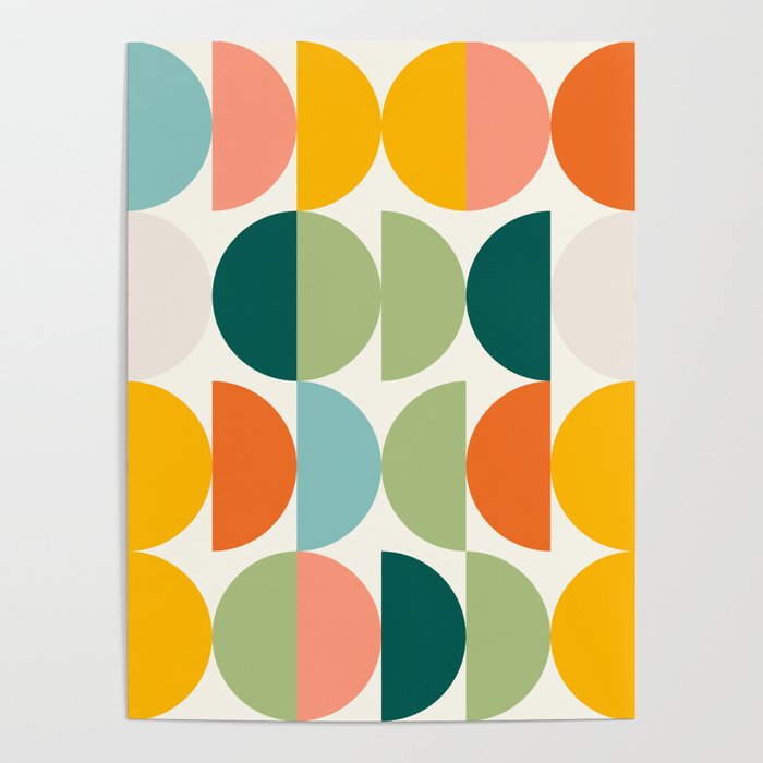 Mid Century Modern Geometry 4 Poster Gallery Image 1