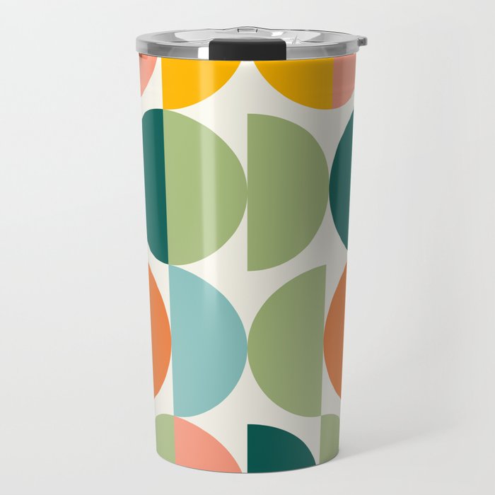 Mid Century Modern Geometry 4 Travel Mug Gallery Image 1