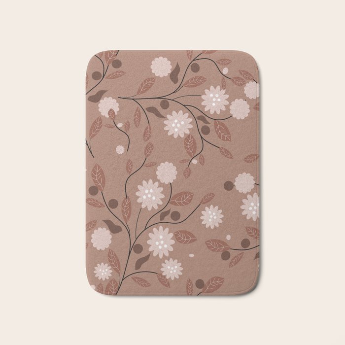 Romanic Floral in Mocha Mousse Bath Mat Gallery Image 1