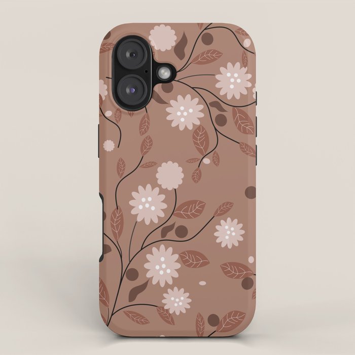 Romanic Floral in Mocha Mousse iPhone Case Gallery Image 1