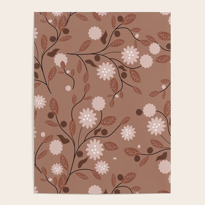 Romanic Floral in Mocha Mousse Poster Gallery Image 4
