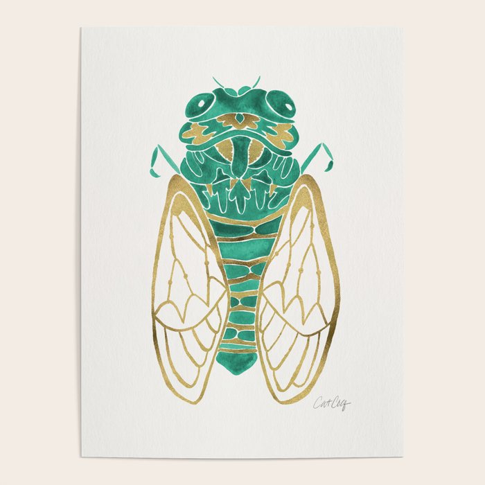 Cicada - Green & Gold Poster Gallery Image 1
