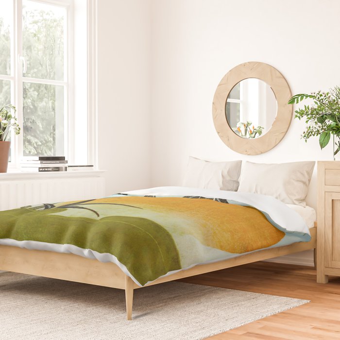 Bamboo and rising sun Date/ 1829 Artist/ Utagawa Kunimaru Japanese, 1793-1829 Vintage Japanese Woodblock Print East Asian Cultural Antique Art  Duvet Cover Gallery Image 2