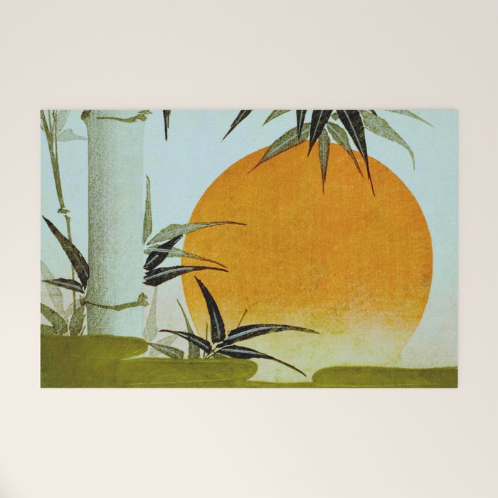 Bamboo and rising sun Date/ 1829 Artist/ Utagawa Kunimaru Japanese, 1793-1829 Vintage Japanese Woodblock Print East Asian Cultural Antique Art  Welcome Mat Gallery Image 1