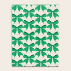 Elegant Green Bow Pattern - Festive Holiday Design Notebook Gallery Image 4