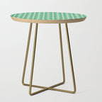 Elegant Green Bow Pattern - Festive Holiday Design Side Table Gallery Image 1