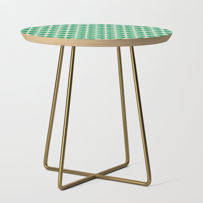 Elegant Green Bow Pattern - Festive Holiday Design Side Table Gallery Image 1