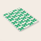Elegant Green Bow Pattern - Festive Holiday Design Notebook Gallery Image 3