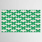 Elegant Green Bow Pattern - Festive Holiday Design Tablecloth Gallery Image 2