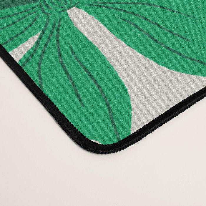 Elegant Green Bow Pattern - Festive Holiday Design Desk Mat Gallery Image 4