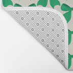 Elegant Green Bow Pattern - Festive Holiday Design Bath Mat Gallery Image 2