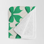 Elegant Green Bow Pattern - Festive Holiday Design Throw Blanket Gallery Image 3