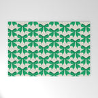 Elegant Green Bow Pattern - Festive Holiday Design Welcome Mat Gallery Image 1