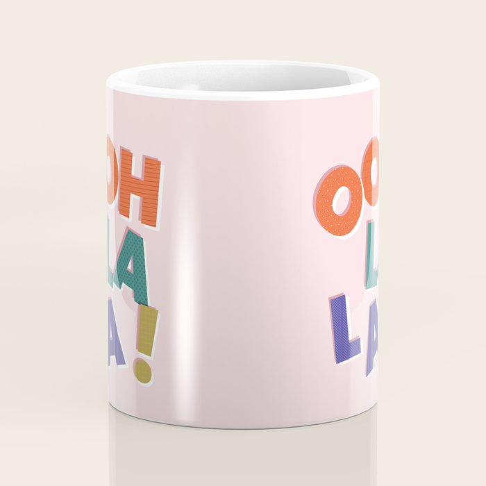 OOH LA LA! colorful french typography Coffee Mug Gallery Image 4