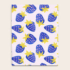Vibrant Blue Strawberry Pattern Notebook Gallery Image 4