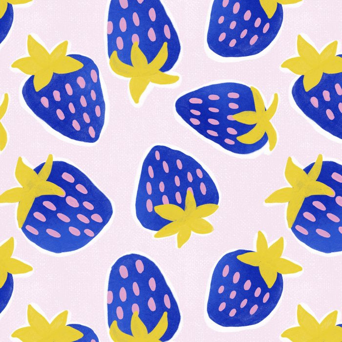 Vibrant Blue Strawberry Pattern Coffee Mug Gallery Image 2