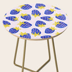 Vibrant Blue Strawberry Pattern Side Table Gallery Image 2