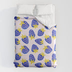 Vibrant Blue Strawberry Pattern Duvet Cover Gallery Image 6